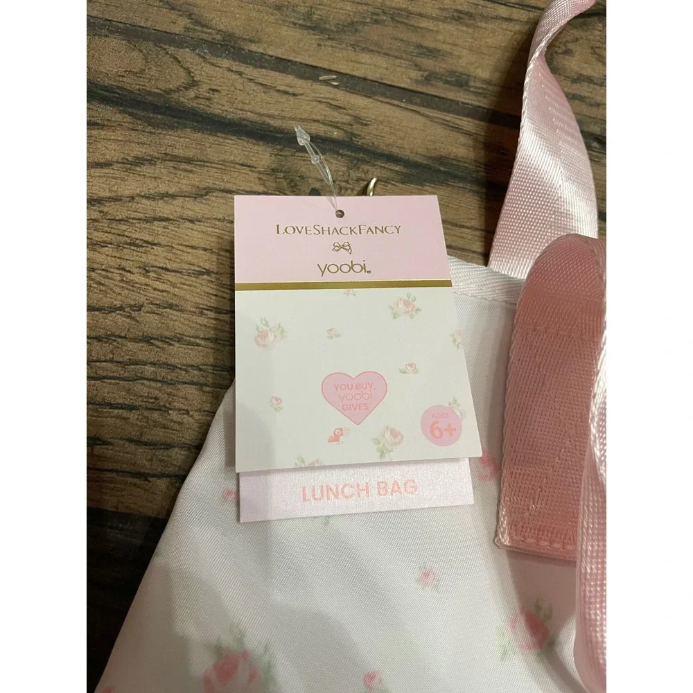 LoveShackFancy x Yoobi Pink Floral Backpack and Insulated Lunch Bag Set NWT